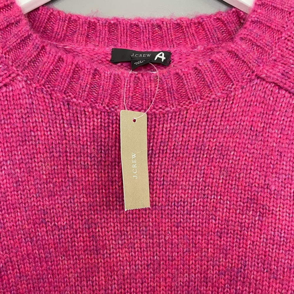 J. Crew Women's Alpaca Wool Blend Crewneck Sweater Fuchsia Heather NWT - Picture 7 of 14